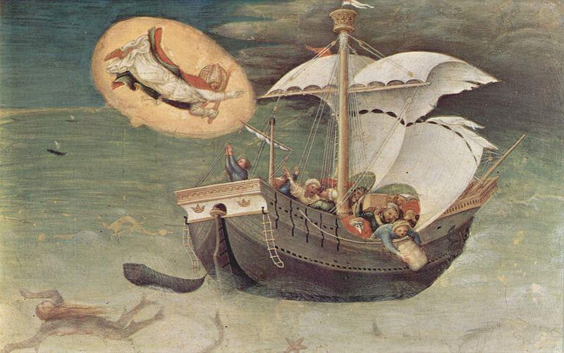Gentile da Fabriano Quaratesi-Polyptychon, funf Predellatafeln mit Szenen aus dem Leben des Hl. Nikolaus von Bari